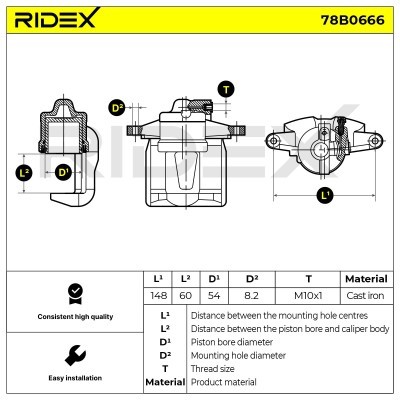 Brake Caliper RIDEX 78B0666 78B0666 - photo 5