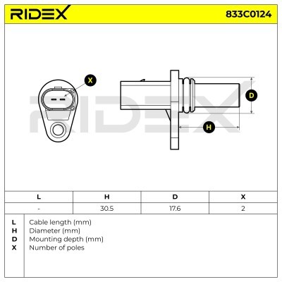 Crankshaft Pulse Sensor RIDEX 833C0124 833C0124 - photo 4
