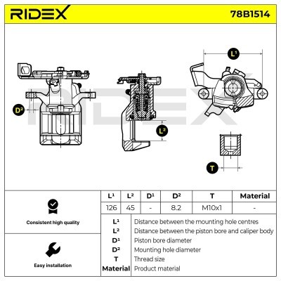 Brake Caliper RIDEX 78B1514 78B1514 - photo 6