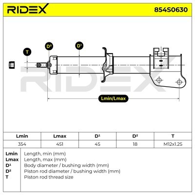 Shock Absorber RIDEX 854S0630 854S0630 - photo 8