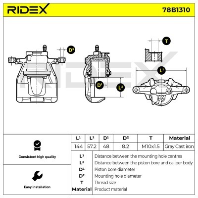 Brake Caliper RIDEX 78B1310 78B1310 - photo 7