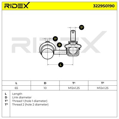 Stabilizer Link RIDEX 3229S0190 3229S0190 - photo 6