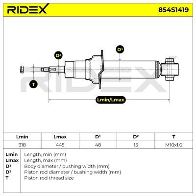 Shock Absorber RIDEX 854S1419 854S1419 - photo 8