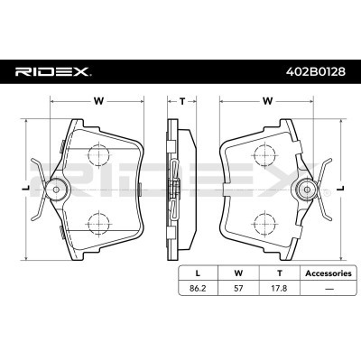Brake Pads Set RIDEX 402B0128 402B0128 - photo 3