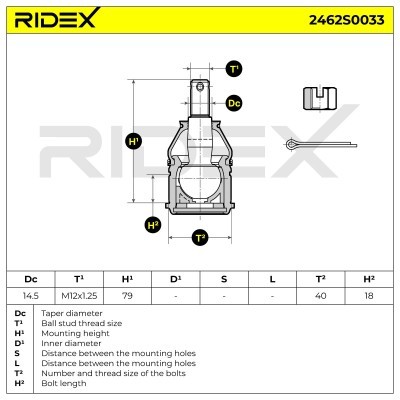 Ball Joint RIDEX 2462S0033 2462S0033 - photo 6