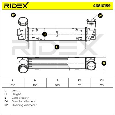 Intercooler, Charger RIDEX 468I0159 468I0159 - photo 7
