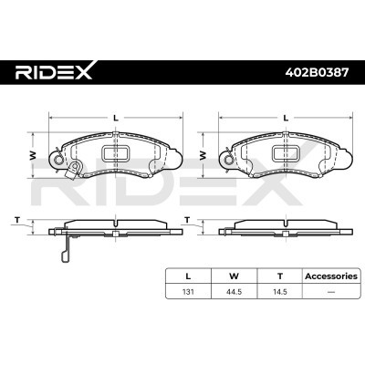 Brake Pads Set RIDEX 402B0387 402B0387 - photo 8