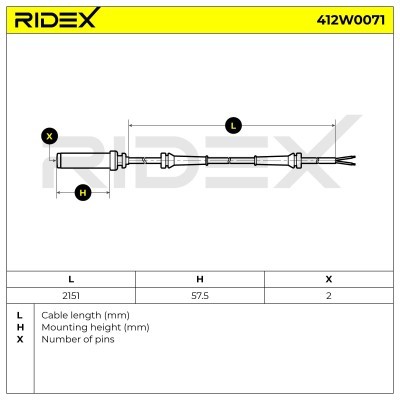 ABS Sensor RIDEX 412W0071 412W0071 - photo 5