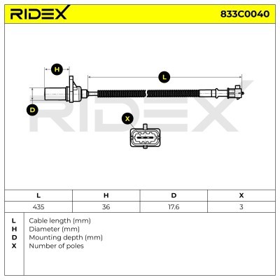 Crankshaft Pulse Sensor RIDEX 833C0040 833C0040 - photo 6