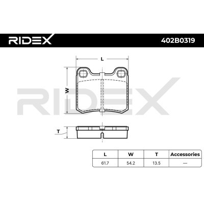 Brake Pads Set RIDEX 402B0319 402B0319 - photo 8