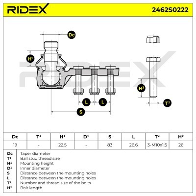 Ball Joint RIDEX 2462S0222 2462S0222 - photo 5