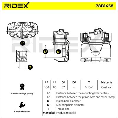 Brake Caliper RIDEX 78B1458 78B1458 - photo 6