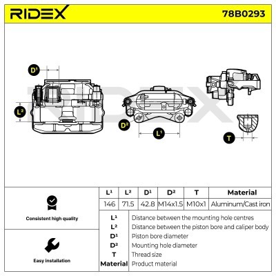 Brake Caliper RIDEX 78B0293 78B0293 - photo 6