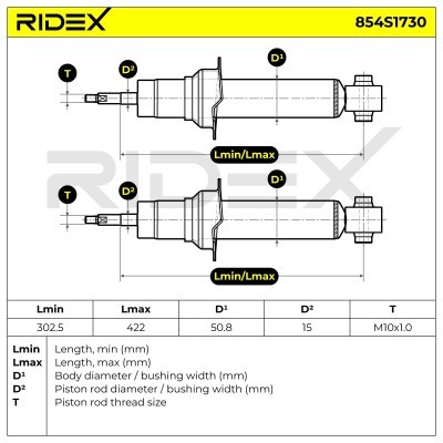 Shock Absorber RIDEX 854S1730 854S1730 - photo 5