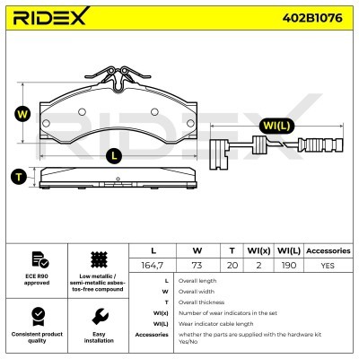 Brake Pads Set RIDEX 402B1076 402B1076 - photo 9