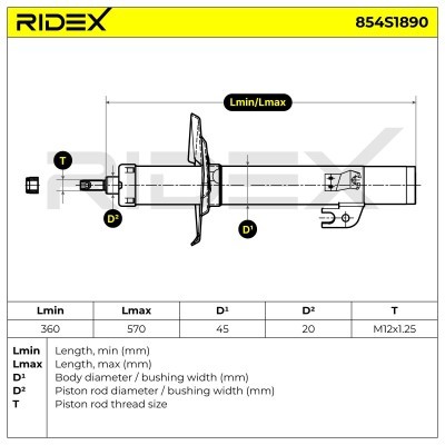 Shock Absorber RIDEX 854S1890 854S1890 - photo 8