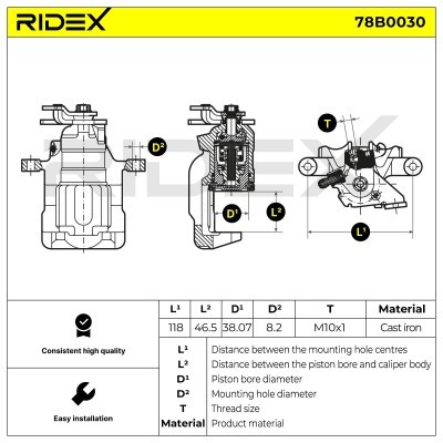 Brake Caliper RIDEX 78B0030 78B0030 - photo 5