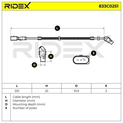 Crankshaft Pulse Sensor RIDEX 833C0251 833C0251 - photo 7