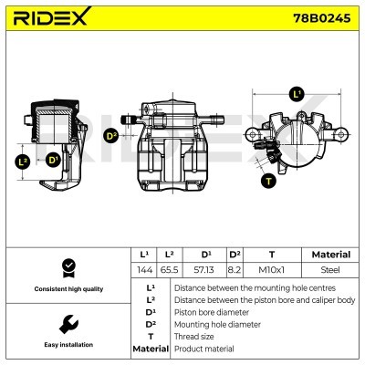Brake Caliper RIDEX 78B0245 78B0245 - photo 2