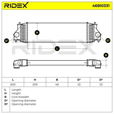 Intercooler, Charger RIDEX 468I0331 468I0331 - photo 5