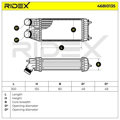 Intercooler, Charger RIDEX 468I0135 468I0135 - photo 5