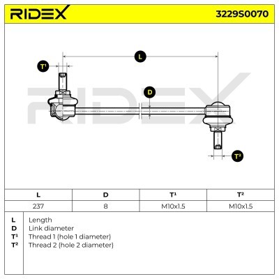 Stabilizer Link RIDEX 3229S0070 3229S0070 - photo 5