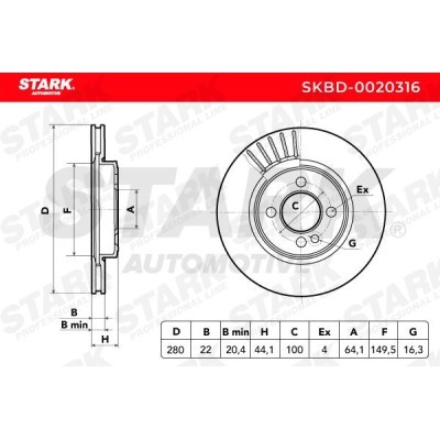 Brake Disc Stark SKBD-0020316 SKBD-0020316 - photo 3