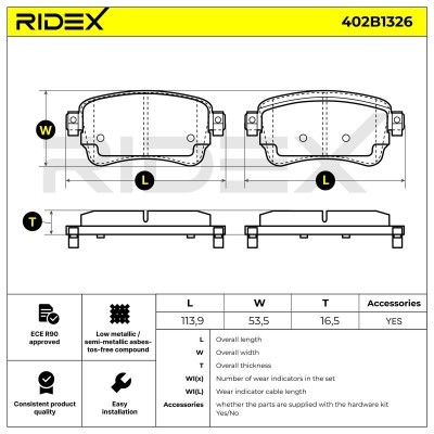 Brake Pads Set RIDEX 402B1326 402B1326 - photo 6