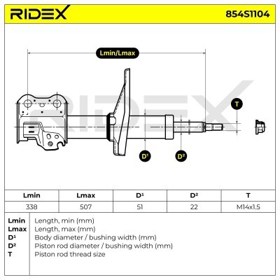 Shock Absorber RIDEX 854S1104 854S1104 - photo 8