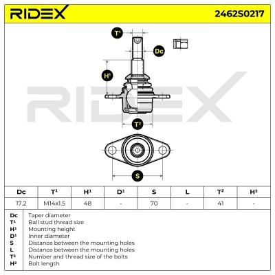 Ball Joint RIDEX 2462S0217 2462S0217 - photo 5