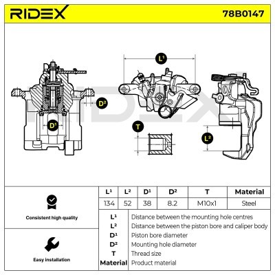 Brake Caliper RIDEX 78B0147 78B0147 - photo 6