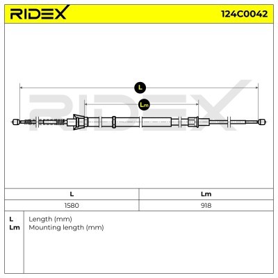 Cable Pull, Parking Brake RIDEX 124C0042 124C0042 - photo 6