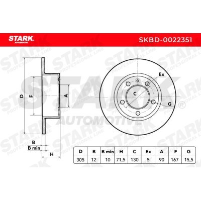 Brake Disc Stark SKBD-0022351 SKBD-0022351 - photo 3