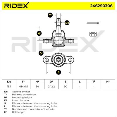 Ball Joint RIDEX 2462S0306 2462S0306 - photo 5