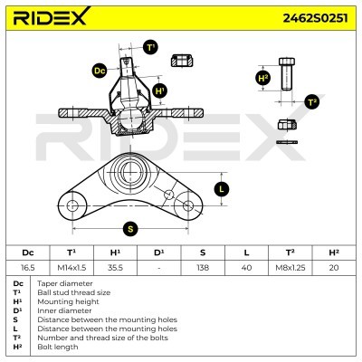 Ball Joint RIDEX 2462S0251 2462S0251 - photo 5
