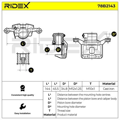 Brake Caliper RIDEX 78B2143 78B2143 - photo 6