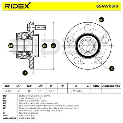 Wheel Bearing RIDEX 654W0510 654W0510 - photo 2