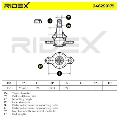 Ball Joint RIDEX 2462S0175 2462S0175 - photo 5