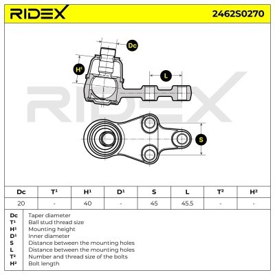 Ball Joint RIDEX 2462S0270 2462S0270 - photo 14