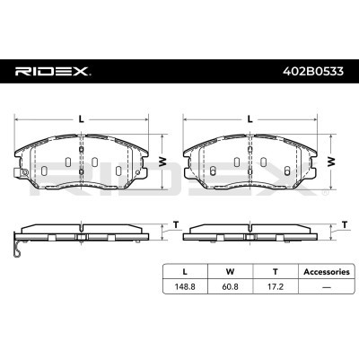 Brake Pads Set RIDEX 402B0533 402B0533 - photo 7