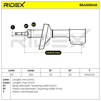 Shock Absorber RIDEX 854S0040 854S0040 - photo 9