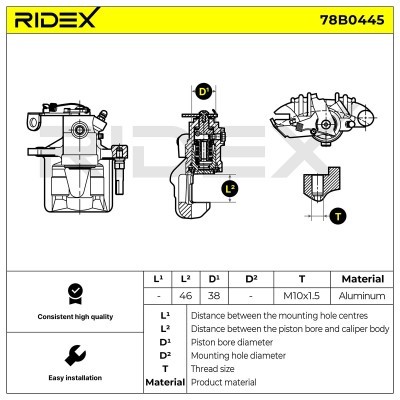Brake Caliper RIDEX 78B0445 78B0445 - photo 4
