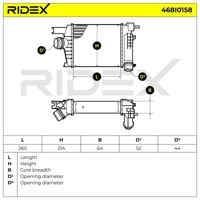 Intercooler, Charger RIDEX 468I0158 468I0158 - photo 7