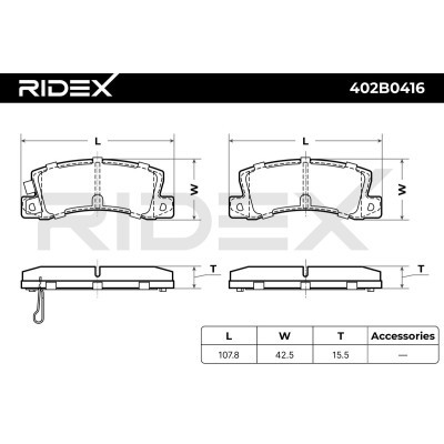 Brake Pads Set RIDEX 402B0416 402B0416 - photo 8