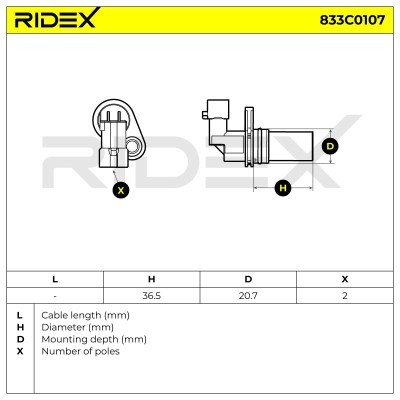 Crankshaft Pulse Sensor RIDEX 833C0107 833C0107 - photo 4