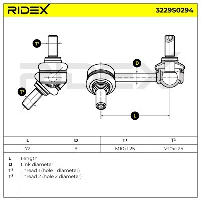 Stabilizer Link RIDEX 3229S0294 3229S0294 - photo 5