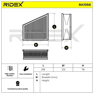 Air Filter RIDEX 8A1056 8A1056 - photo 6