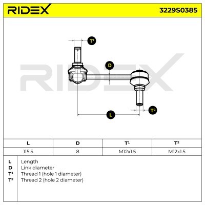 Stabilizer Link RIDEX 3229S0385 3229S0385 - photo 5