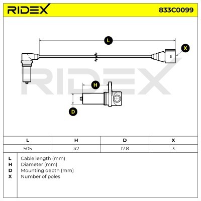 Crankshaft Pulse Sensor RIDEX 833C0099 833C0099 - photo 7