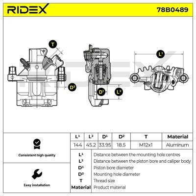 Brake Caliper RIDEX 78B0489 78B0489 - photo 2